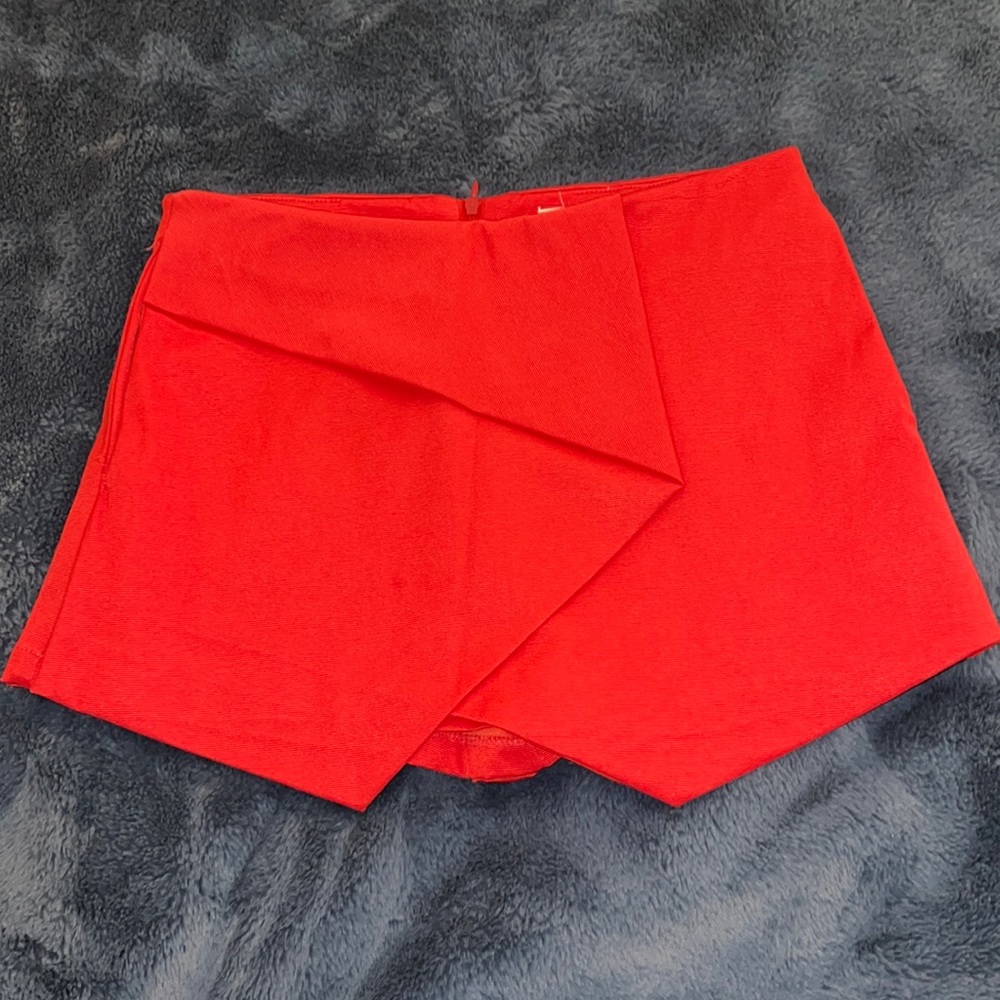 Red skort (skirt/shorts) from boutique “Tea & Cup”